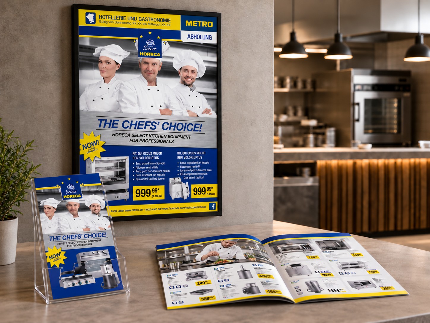 METRO / HORECA Select — The Chefs’ Choice campaign across poster, flyer and brochure